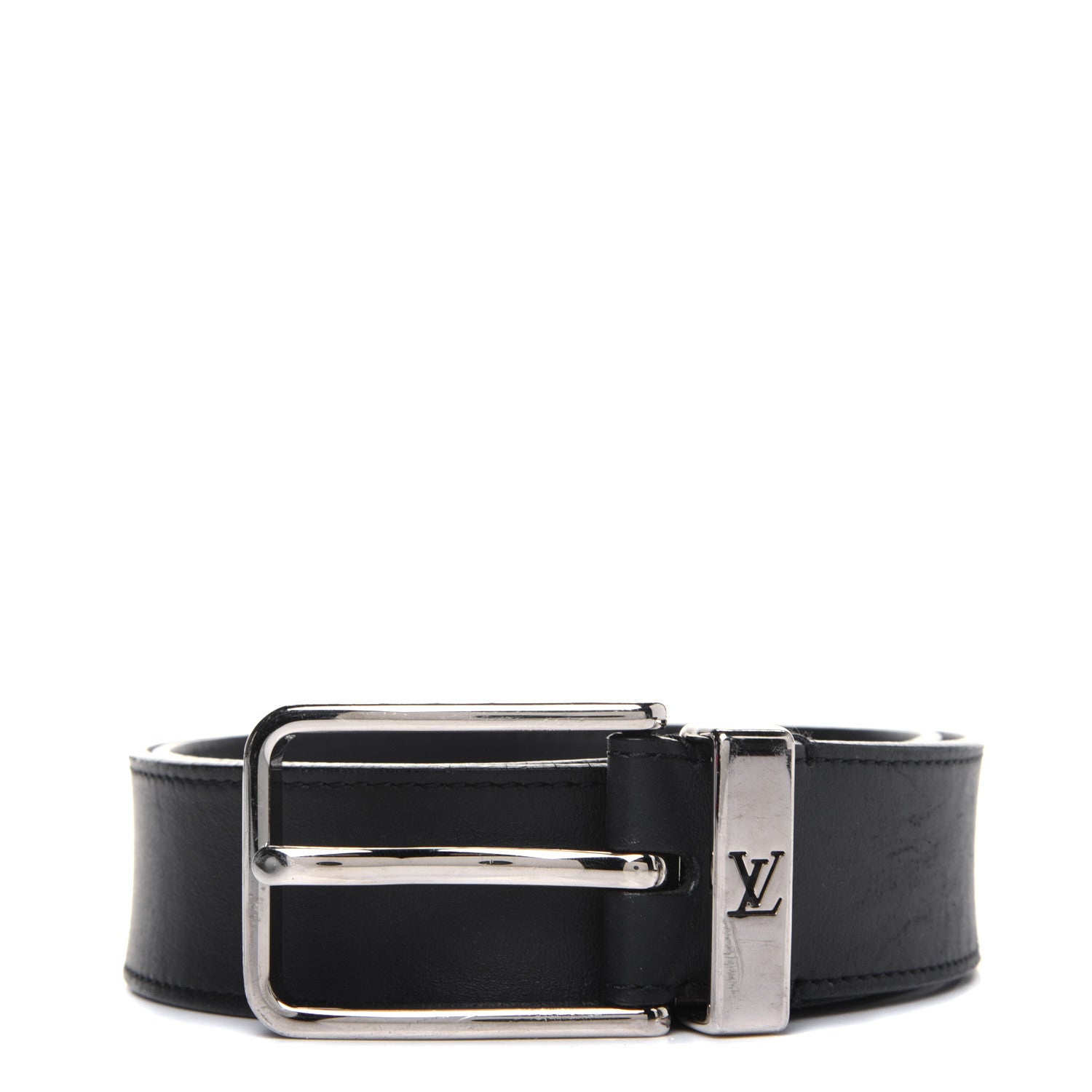 Louis Vuitton Calfskin 35mm Pont Neuf Belt 85 34 Black 1 of 7