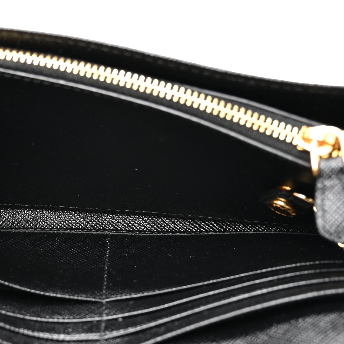 Saffiano Metal Continental Flap Wallet Black