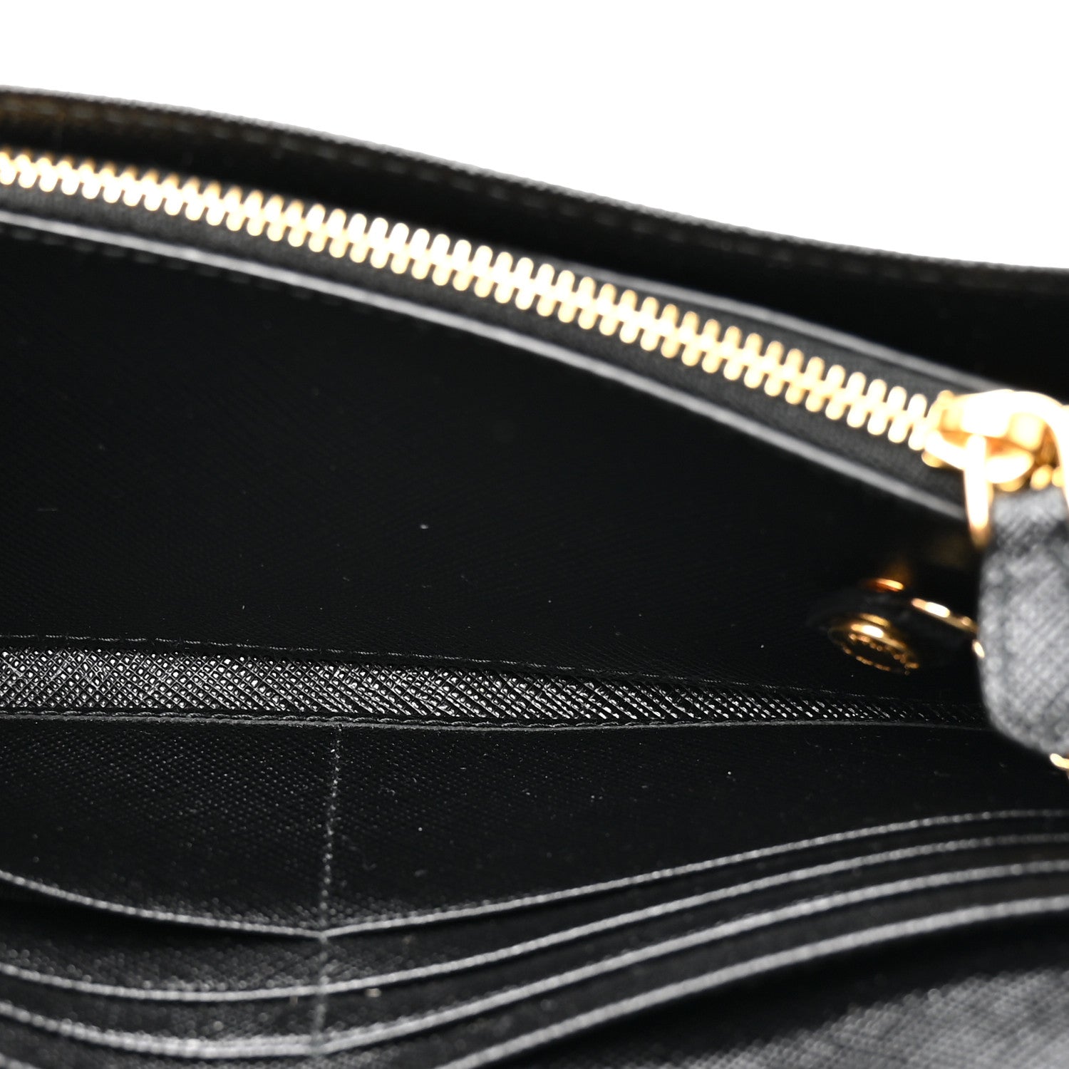 Prada Saffiano Metal Continental Flap Wallet Black 7 of 10