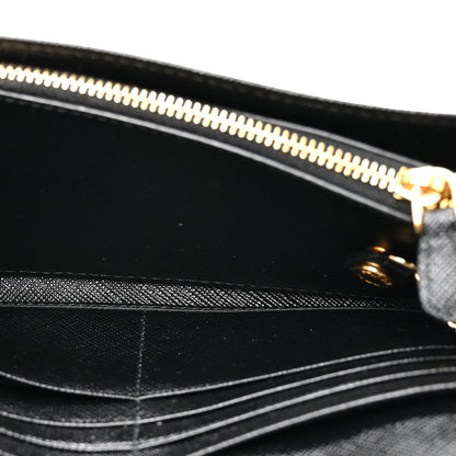 Prada Saffiano Metal Continental Flap Wallet Black 7 of 10