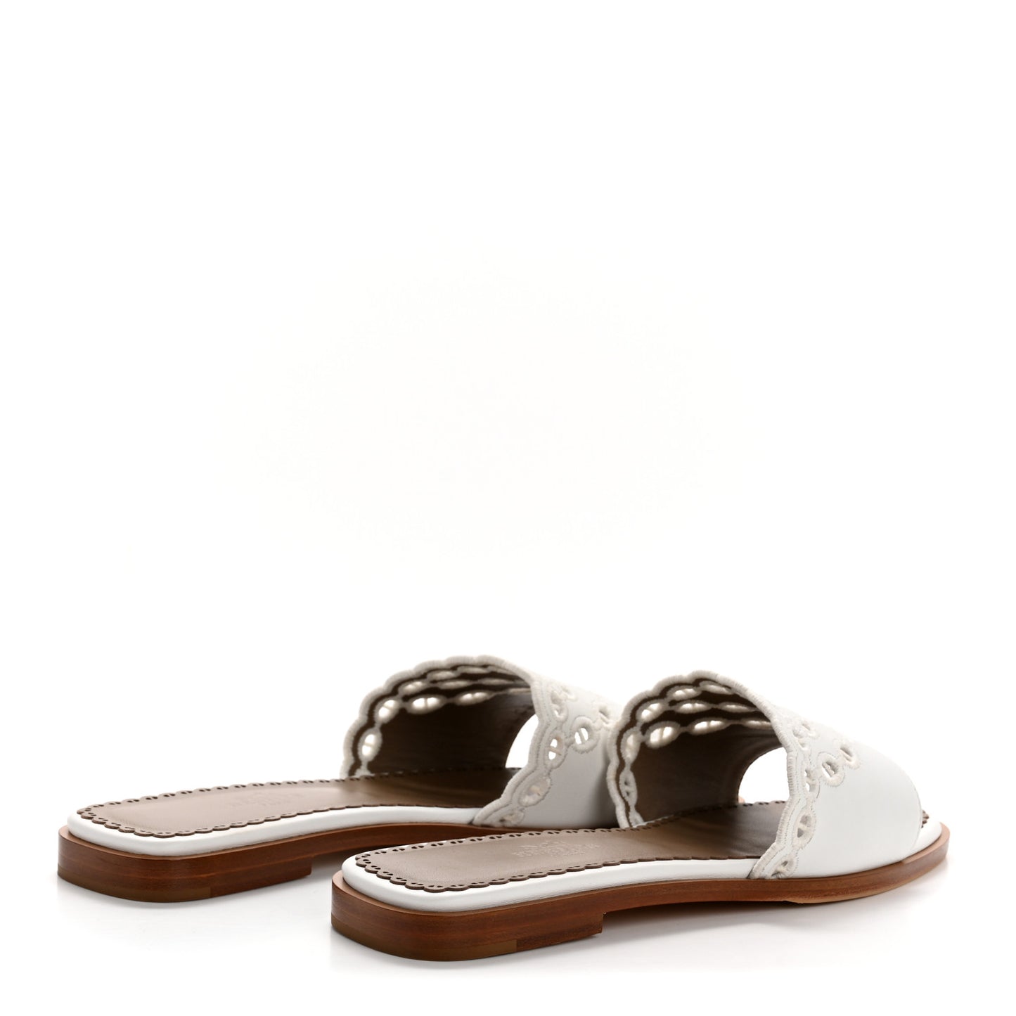 Calfskin Chaine d'Ancre Gaelle Sandals 36.5 White