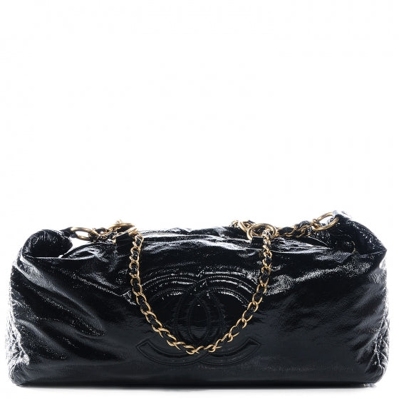 Chanel Vinyl Rock and Chain XXL Bowler Black 1 of 7