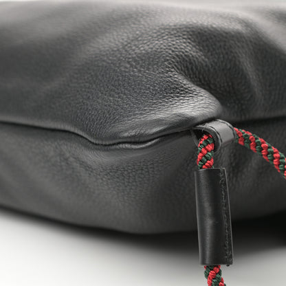 Gucci Calfskin Logo Drawstring Backpack Black 11 of 12
