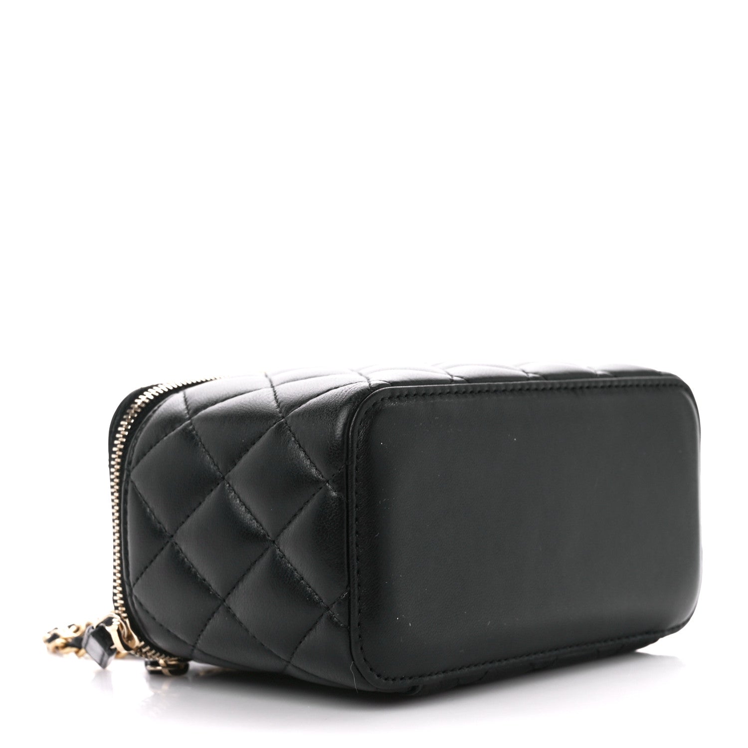 Chanel Lambskin Quilted Pearl Crush Small Vanity Case With Chain Black 4 of 11