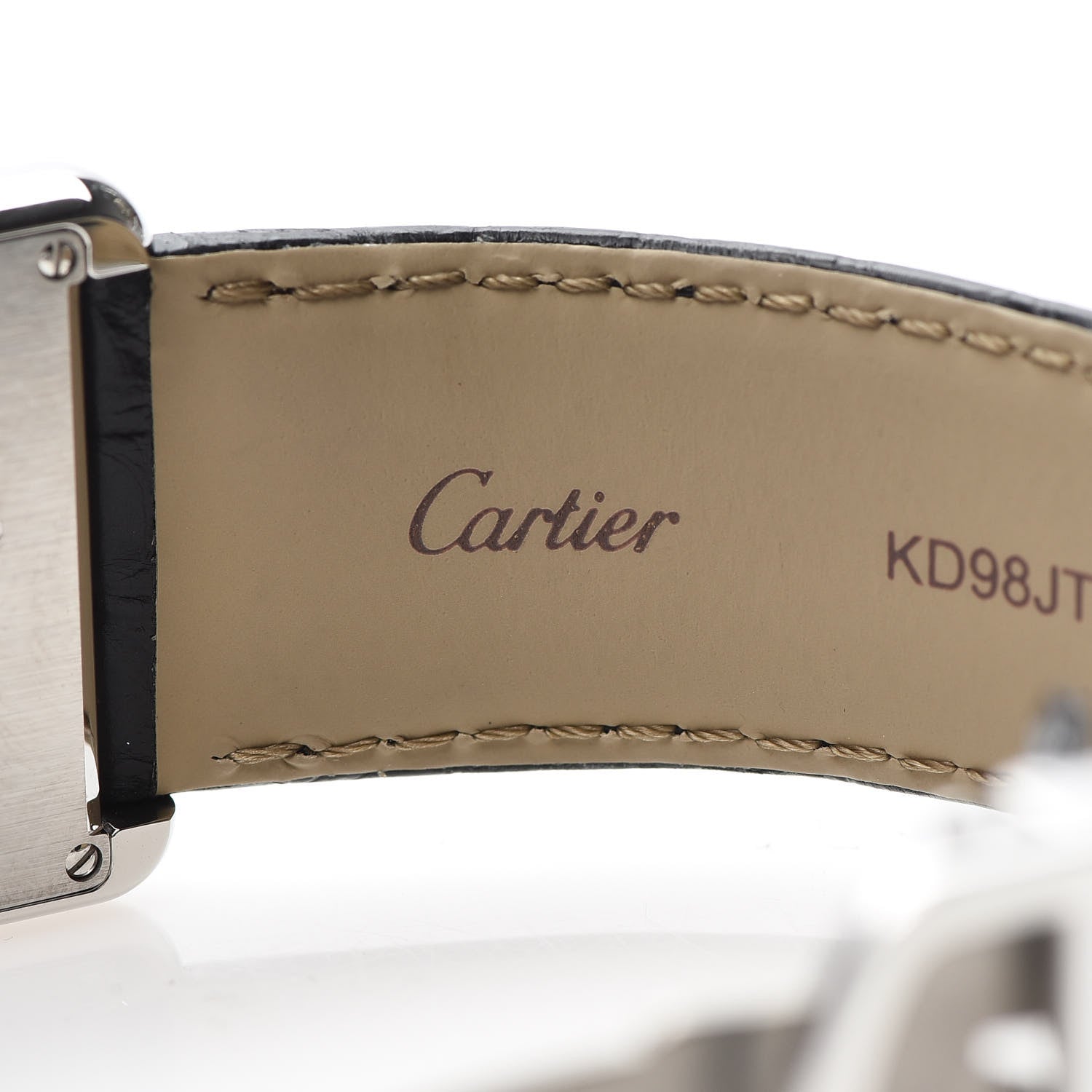 Cartier Stainless Steel Alligator 27mm Tank Solo Quartz Watch 5 of 9