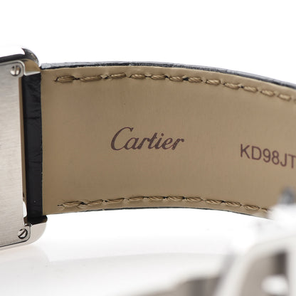 Cartier Stainless Steel Alligator 27mm Tank Solo Quartz Watch 5 of 9