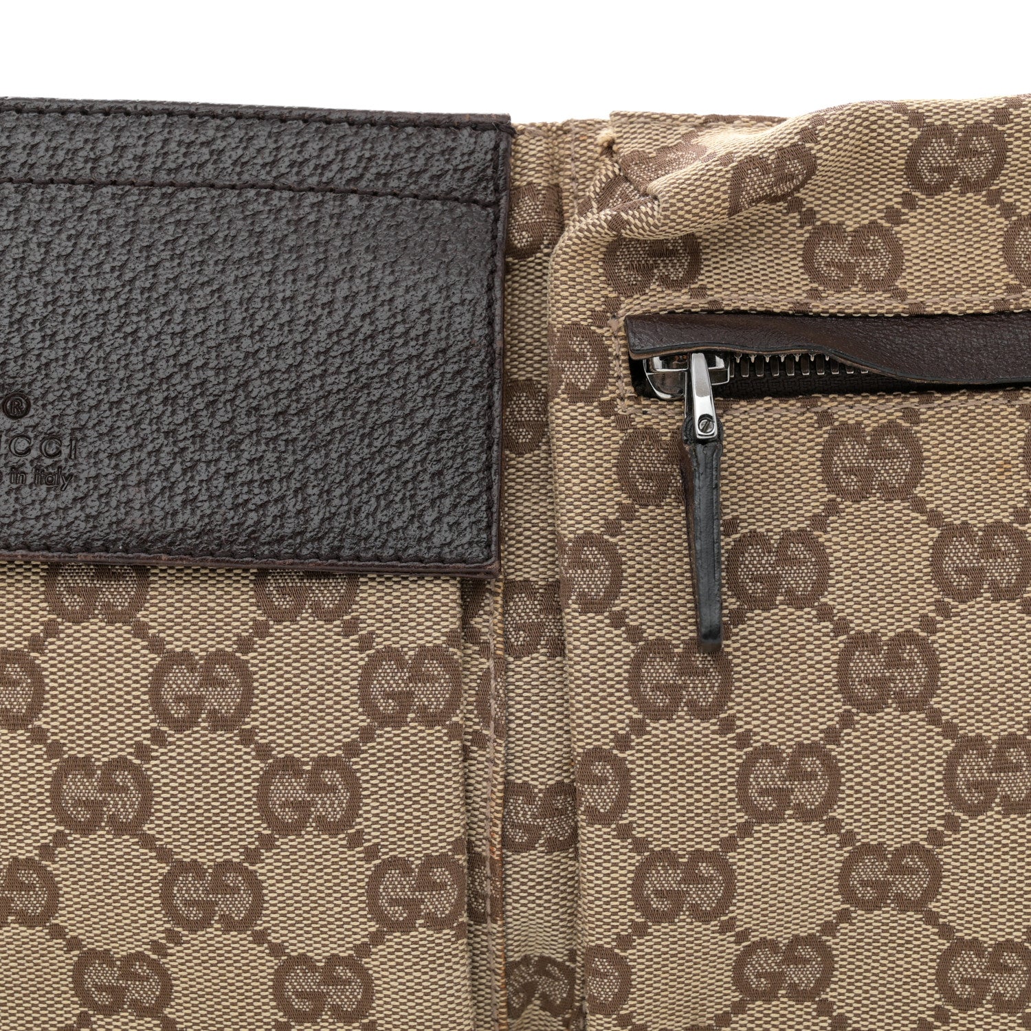 Gucci GG Monogram Double Pocket Belt Bag Dark Brown 9 of 13