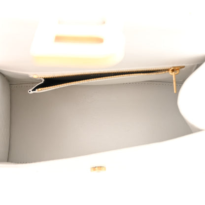 Balenciaga Shiny Calfskin Crocodile Embossed Small Hourglass Top Handle Bag White 5 of 13