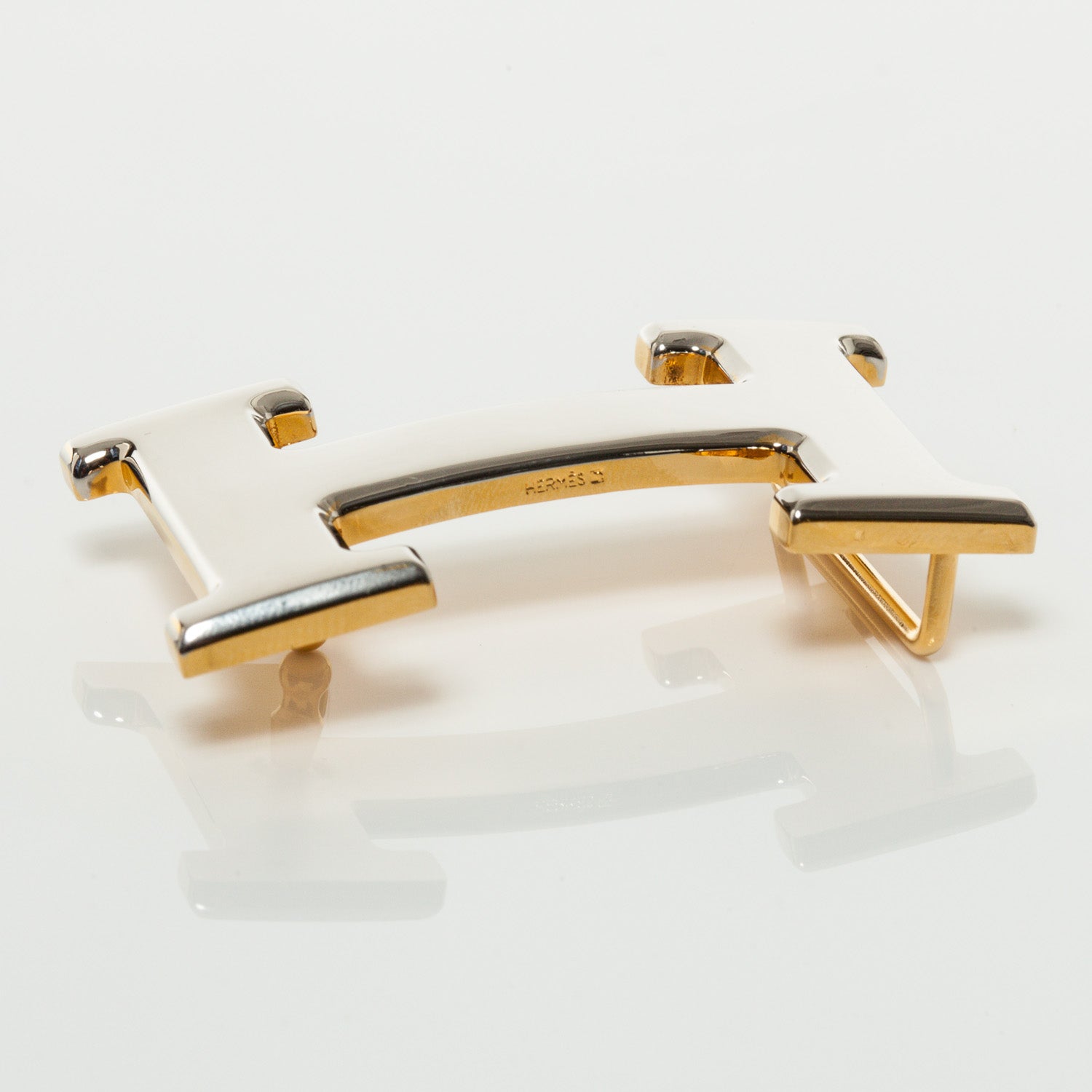 Hermes Courchevel Reversible H Belt Gold Navy 68 4 of 6