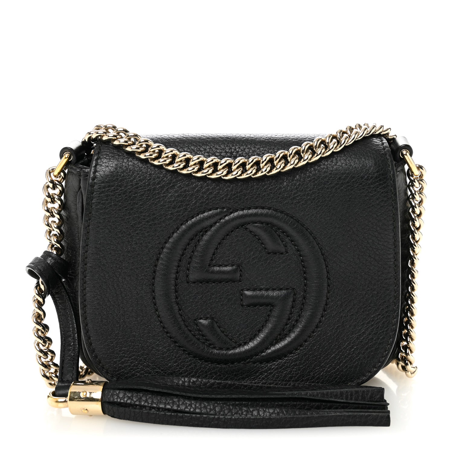 Gucci Pebbled Calfskin Small Soho Flap Crossbody Black 1 of 12