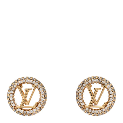 Louis Vuitton Metal Crystal Louise By Night Earrings Gold 1 of 6