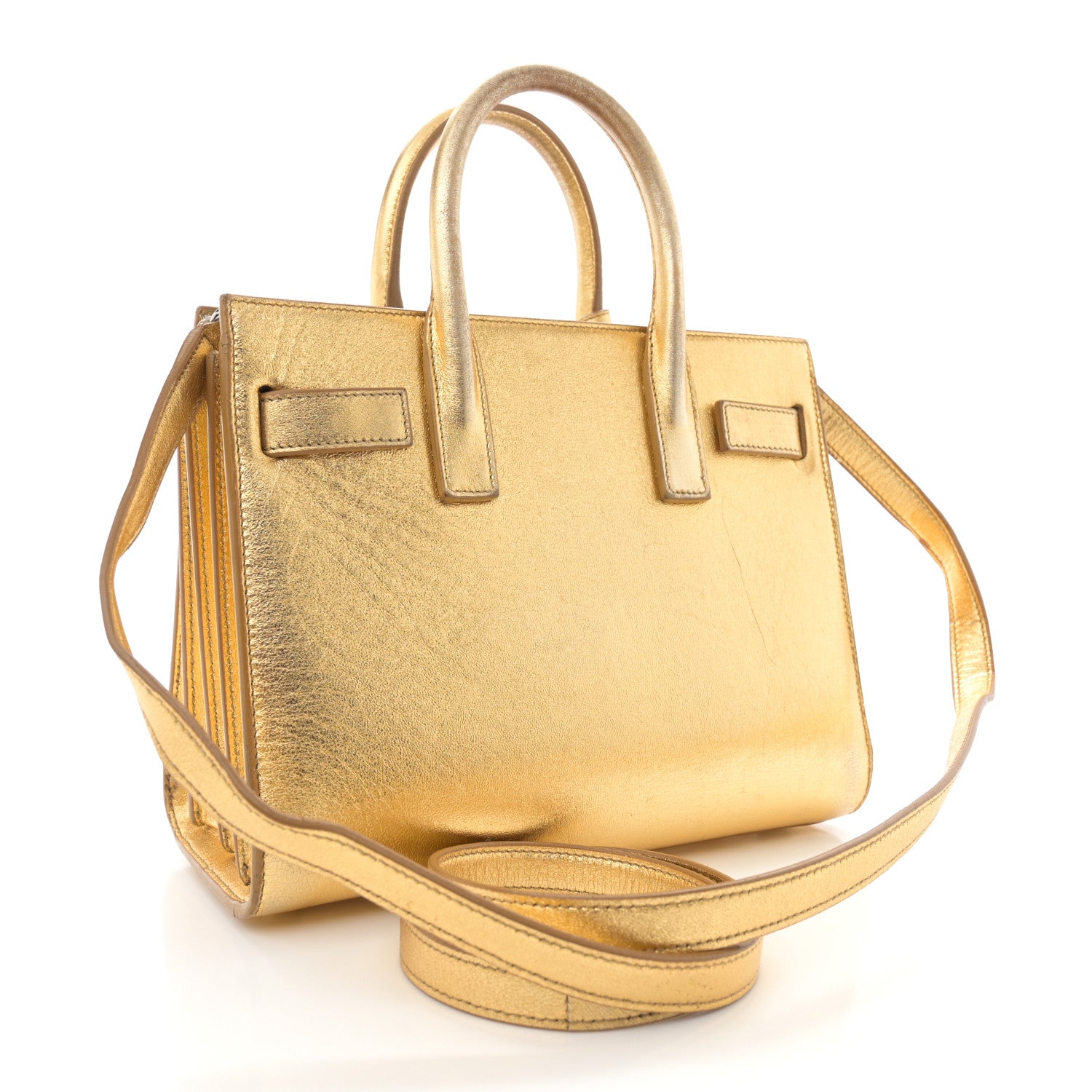 Saint Laurent Metallic Calfskin Nano Sac De Jour Gold 3 of 18