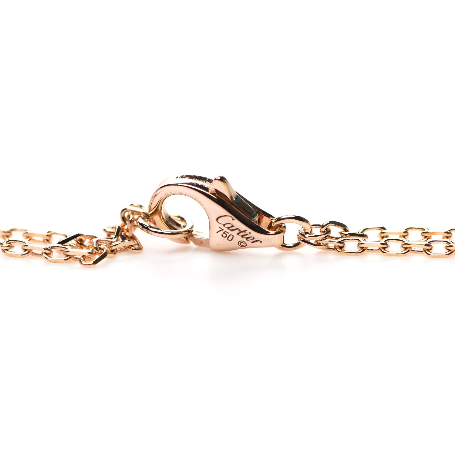Cartier 18K Pink Gold 1 Diamond 1 Pink Sapphire LOVE Necklace 4 of 6