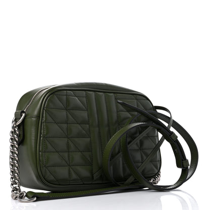 Gucci Calfskin Matelasse Aria Small GG Marmont Chain Shoulder Bag Military Wood 3 of 10