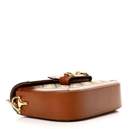 Gucci New Canvas Charisma Calfskin Crystal GG Monogram Mini Horsebit 1955 Shoulder Bag Camel Ebony 4 of 12