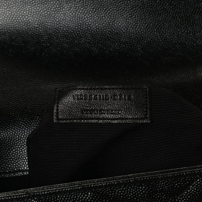 Saint Laurent Grain De Poudre Matelasse Chevron Large Monogram Satchel Black 8 of 11
