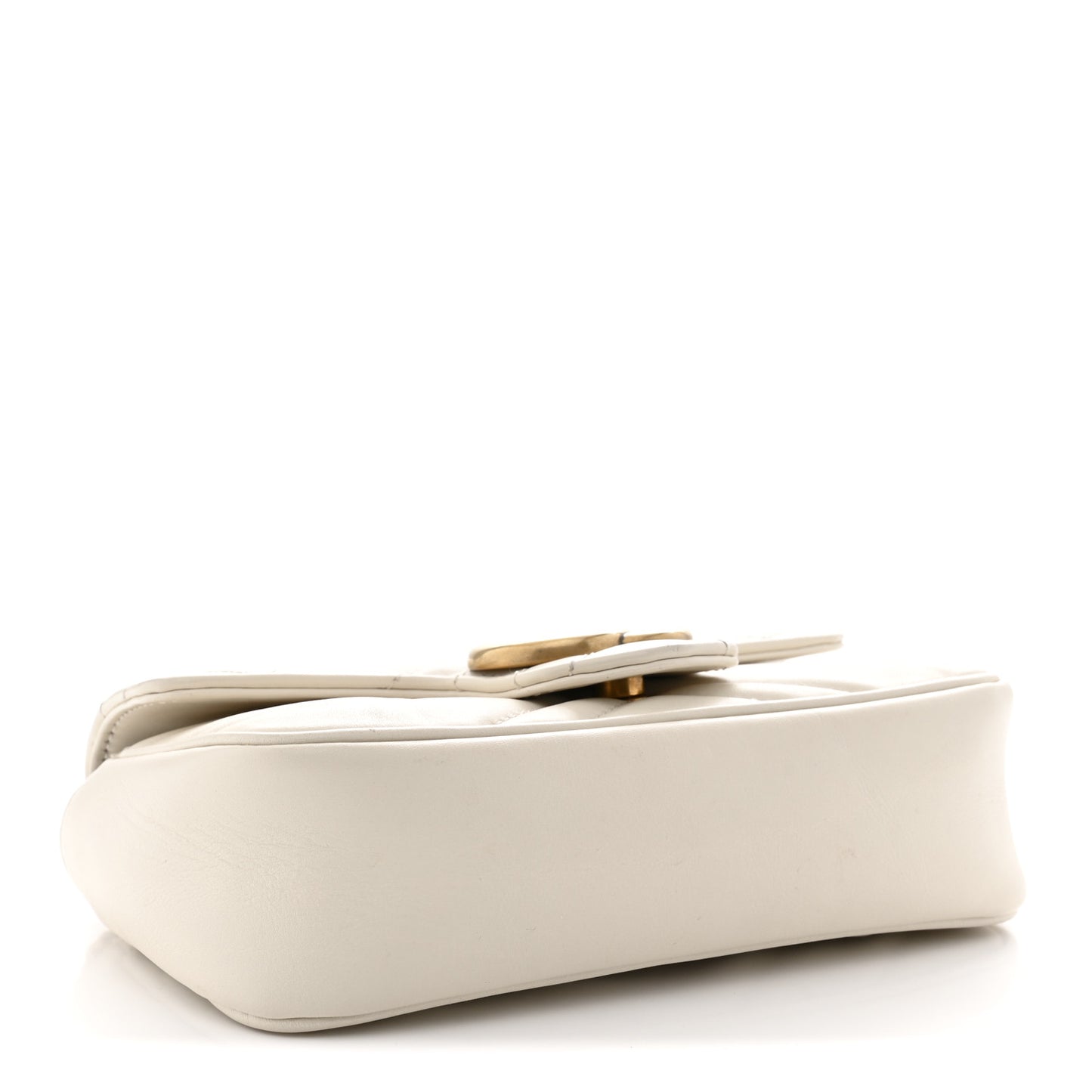 Calfskin Matelasse Super Mini GG Marmont Shoulder Bag White