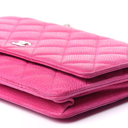 Chanel Iridescent Caviar Quilted Wallet on Chain WOC Pink 9 of 11