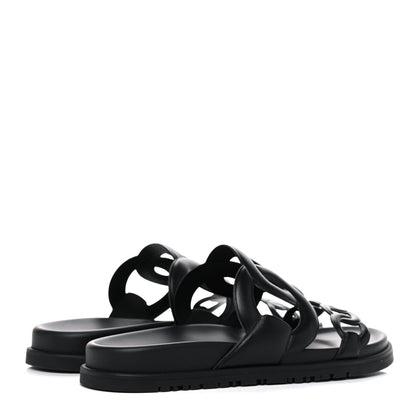 Hermes Nappa Extra Sandals 37.5 Black 4 of 9