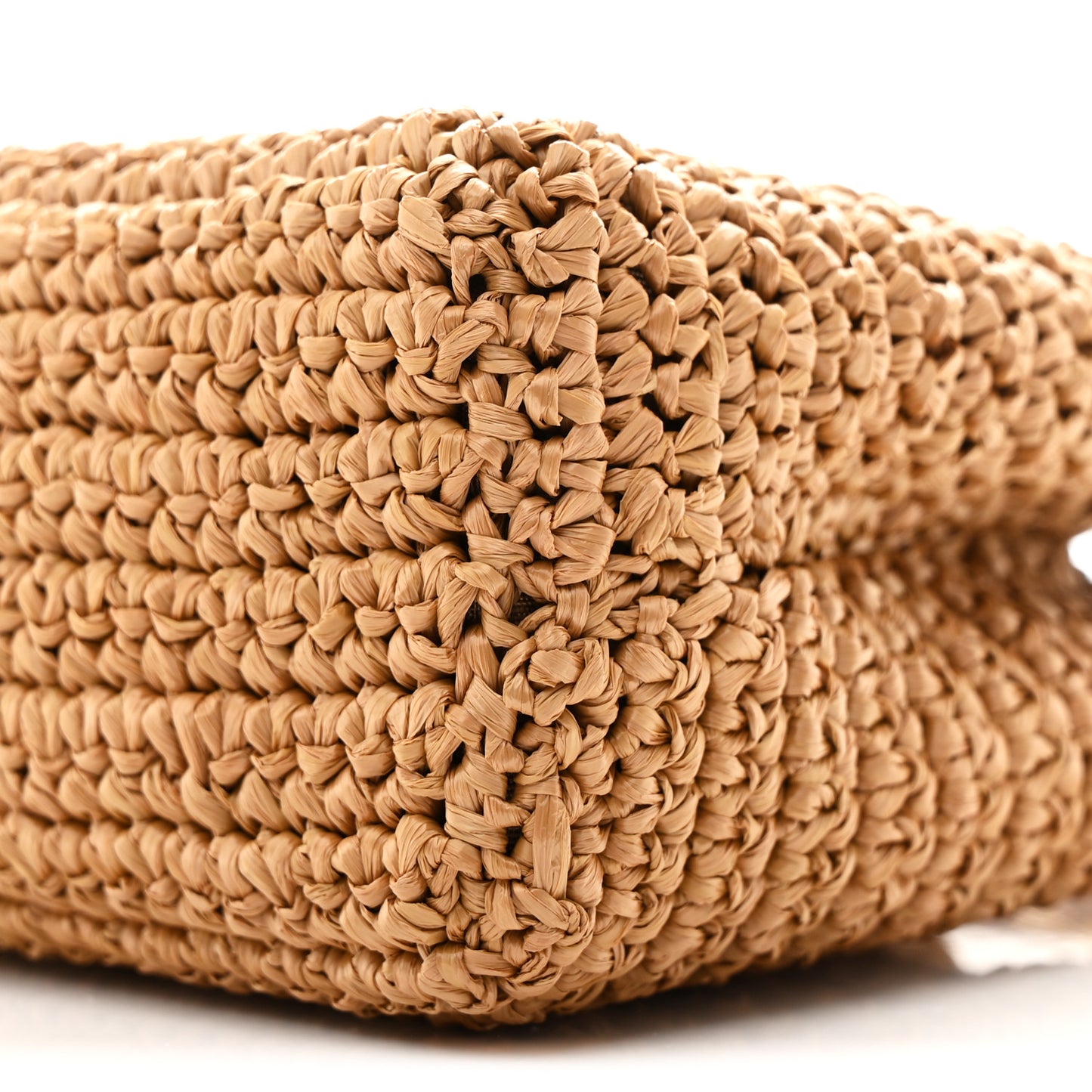 Braided Raffia Nano Kelly Flap Bag Dark Beige