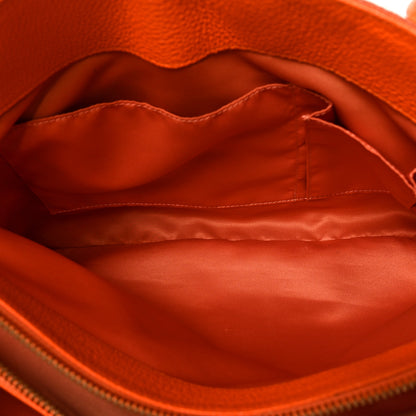 Salvatore Ferragamo Pebbled Calfskin Fiamma Bag Orange 8 of 16
