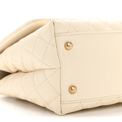 Chanel Caviar Lizard Quilted Small Coco Handle Flap Ivory 24 of 34