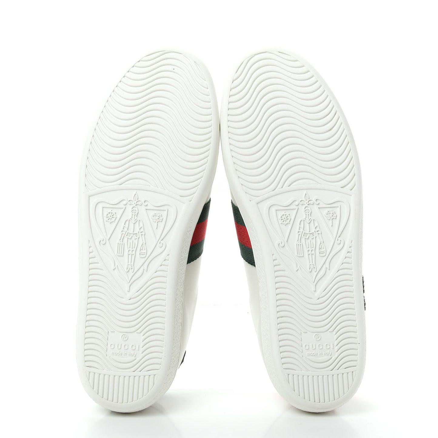 Calfskin Web Studded Womens Arrow Ace Sneakers 35.5 White