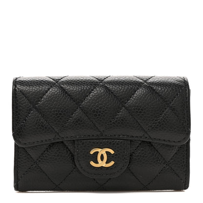 Chanel Caviar Quilted Flap Card Holder Wallet Black 1 of 7