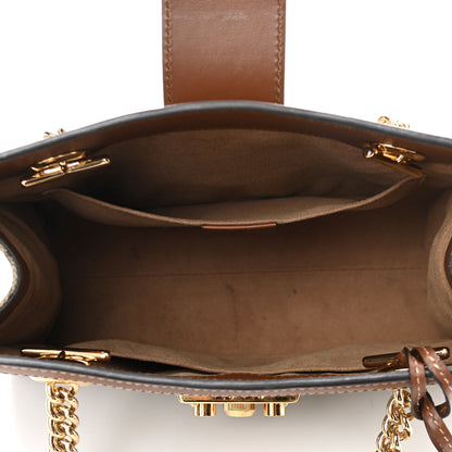 Gucci GG Supreme Monogram Calfskin Small Padlock Tote Beige Ebony Tuscany 5 of 14