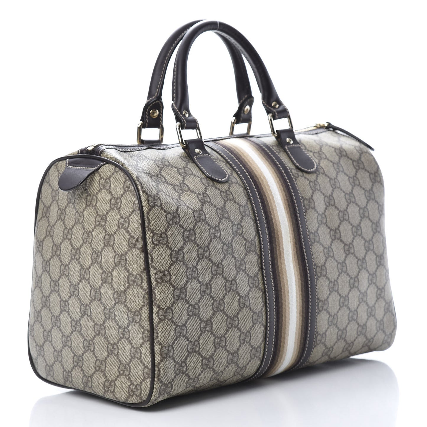 GG Plus Monogram Web Medium Joy Boston Dark Brown