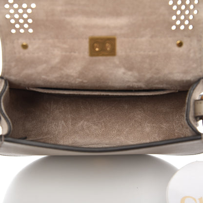 Chloe Calfskin Suede Paisley Patchwork Perforated Small Nile Bracelet Bag Motty Grey 5 of 8