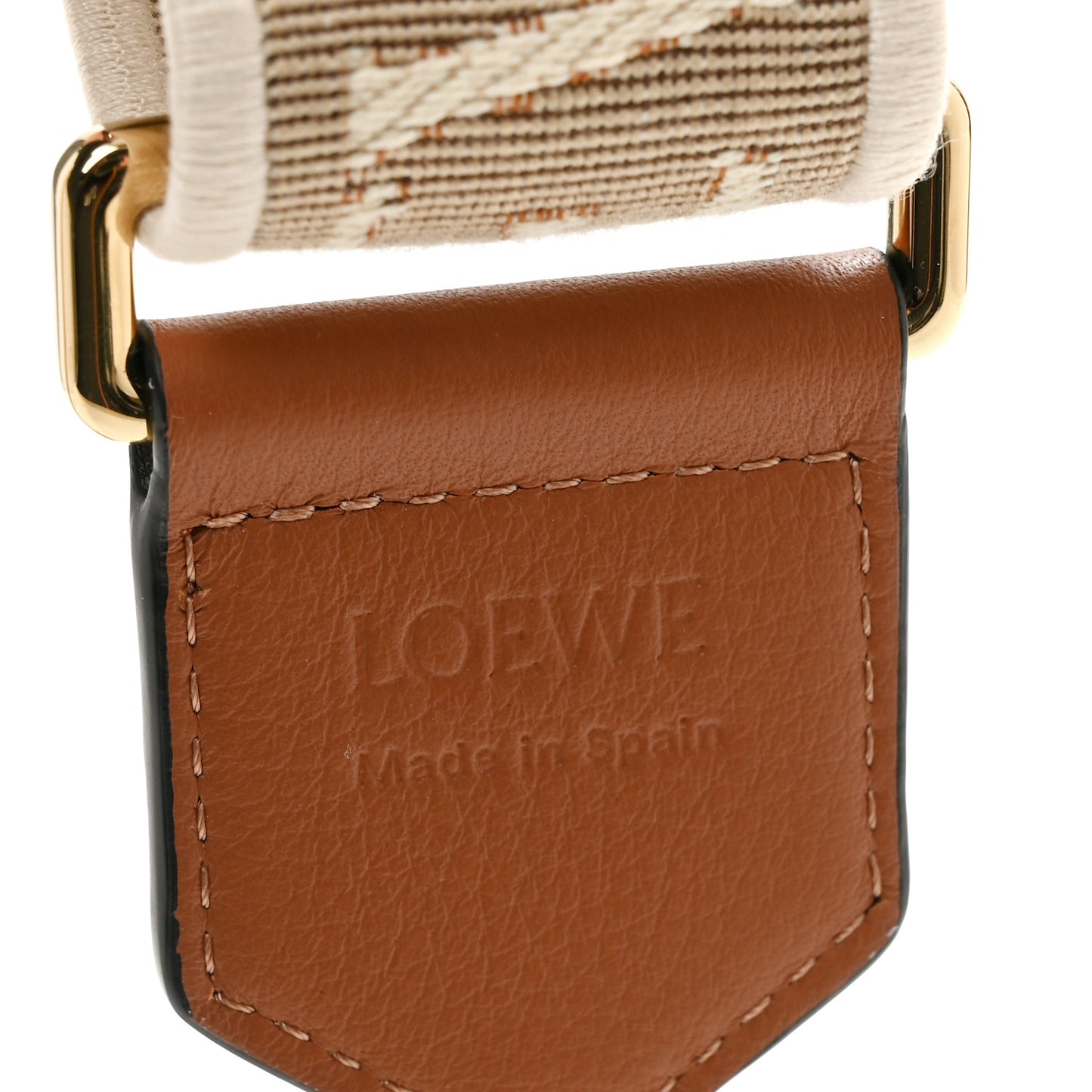 Calfskin Jacquard Anagram Strap Natural Tan