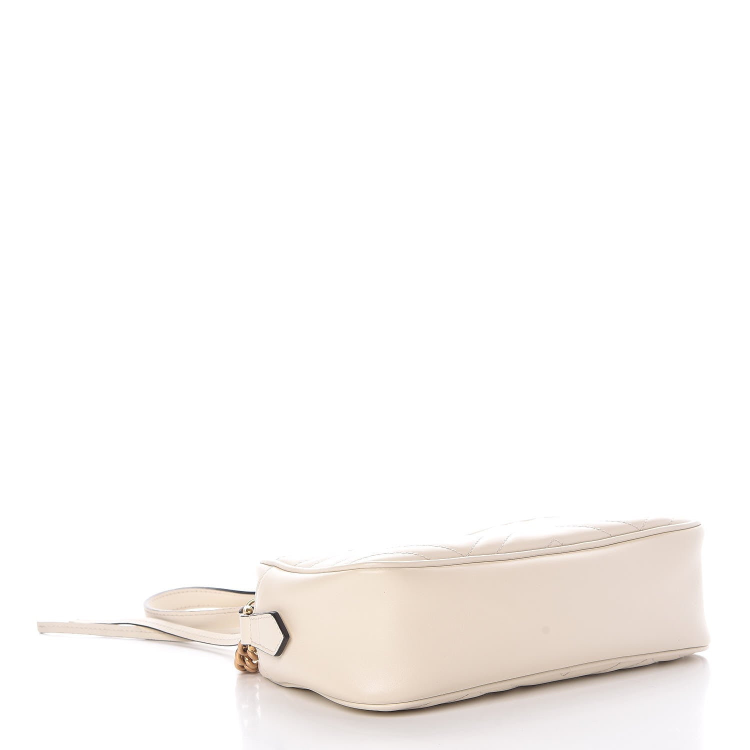 Gucci Calfskin Matelasse Small GG Marmont Chain Shoulder Bag White 4 of 11