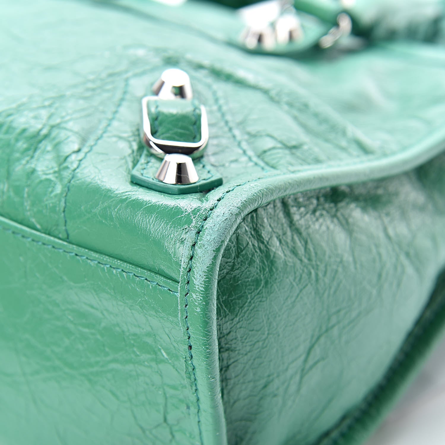 Balenciaga Agneau Classic Silver Hardware S City Magic Green 10 of 15