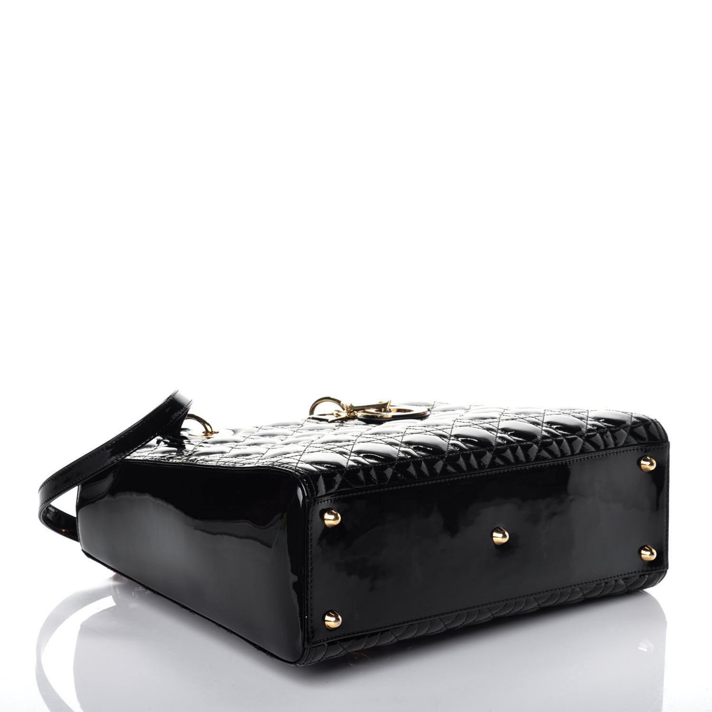 Patent Cannage Large Lady Dior Black