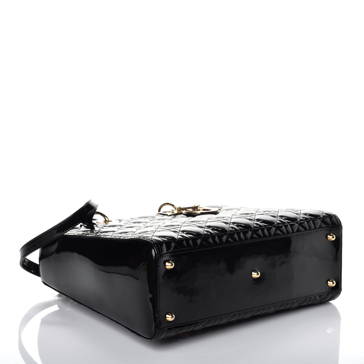 Christian Dior Patent Cannage Large Lady Dior Black 5 of 12