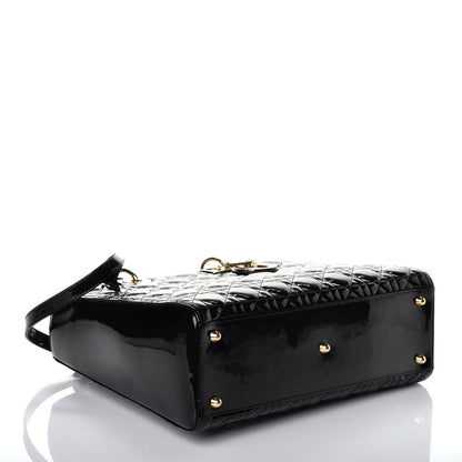 Christian Dior Patent Cannage Large Lady Dior Black 5 of 12