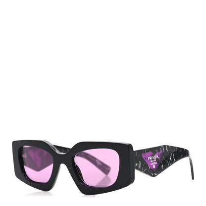Prada Acetate Square Sunglasses SPR 15Y Black Dark Violet 1 of 7