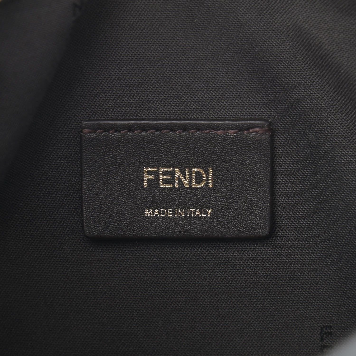 Fendi Glazed Fabric Vitello Century FF 1974 Stamp Patch Mini Camera Case Mogano Panna Black 6 of 12