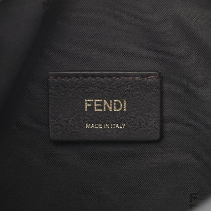 Fendi Glazed Fabric Vitello Century FF 1974 Stamp Patch Mini Camera Case Mogano Panna Black 6 of 12