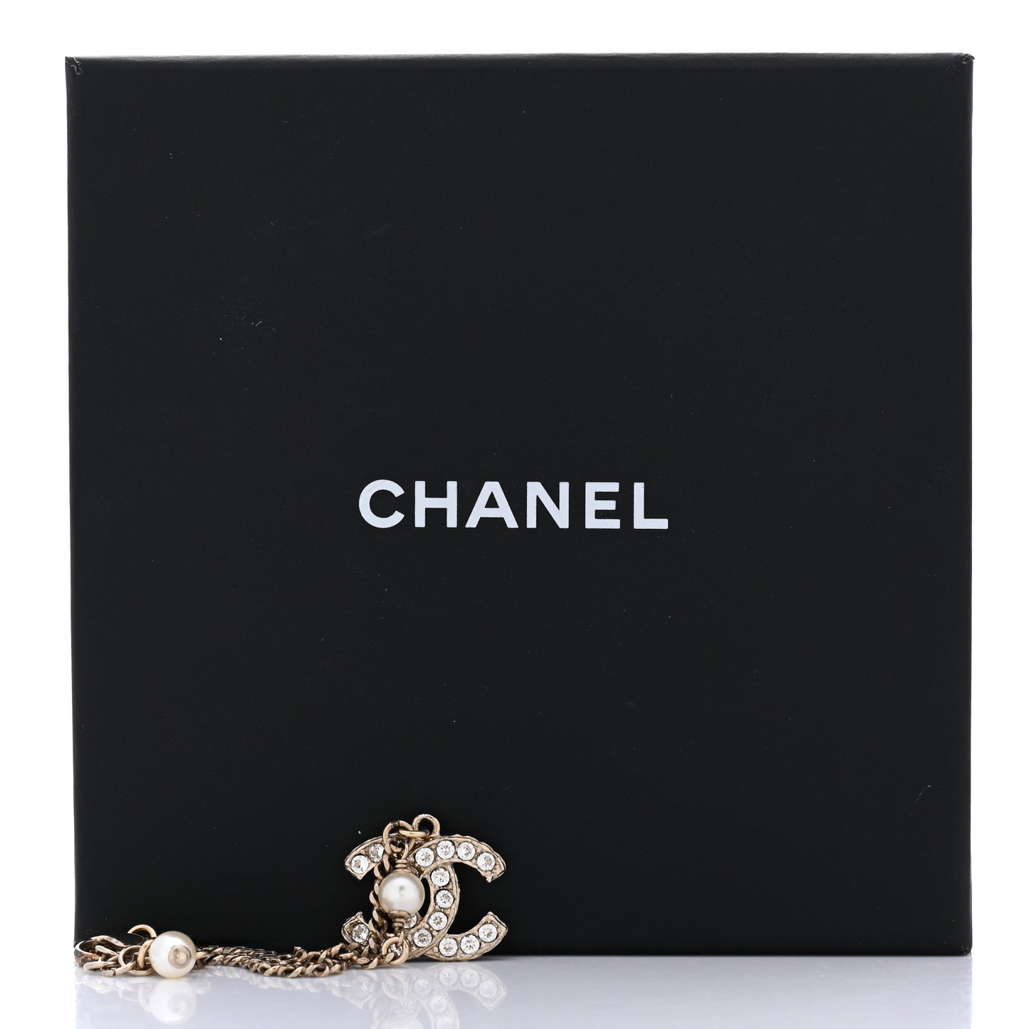 Pearl Crystal CC Bracelet Light Gold