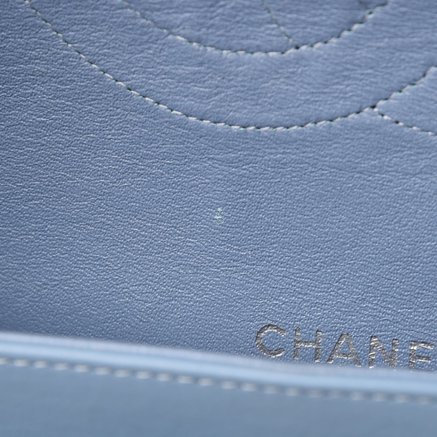 Patent Quilted Maxi Double Flap Blue