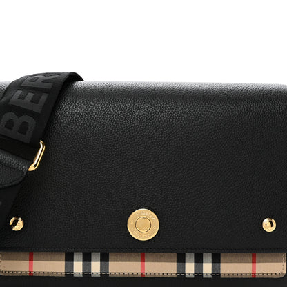 Burberry Grainy Calfskin Vintage Check Note Crossbody Bag Black 8 of 10