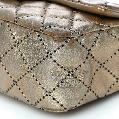 Chanel Metallic Lambskin Quilted Side Stitch Mini Rectangular Flap Gold 11 of 14