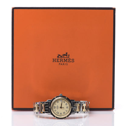 Hermes Stainless Steel 24mm Clipper Quartz Watch Gold 7 of 7