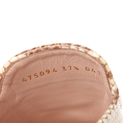 Gucci Straw Elaphe Womens Princetown Slippers 37.5 Natural Cream Brown 8 of 9