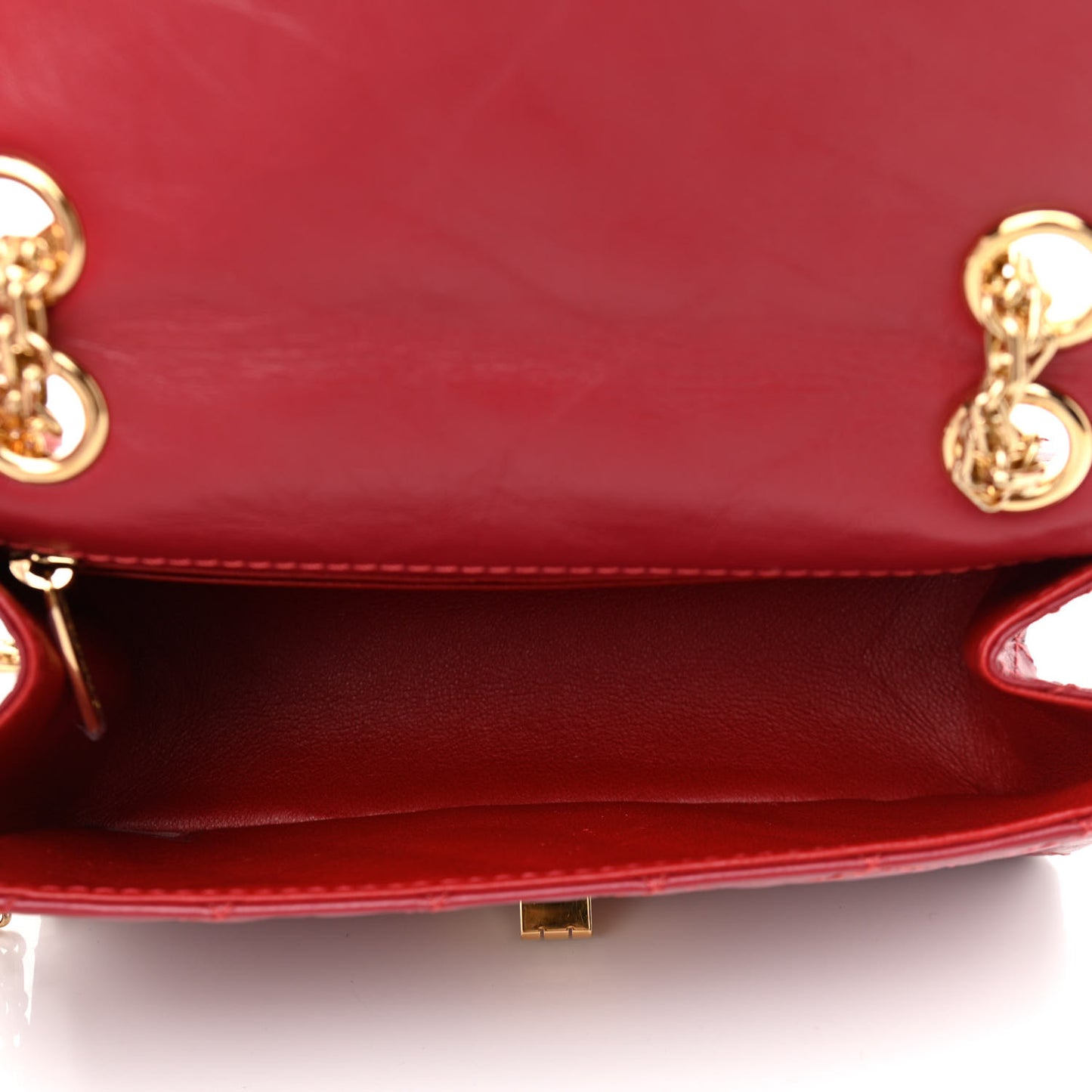 Aged Calfskin Quilted 2.55 Reissue Mini Flap Red
