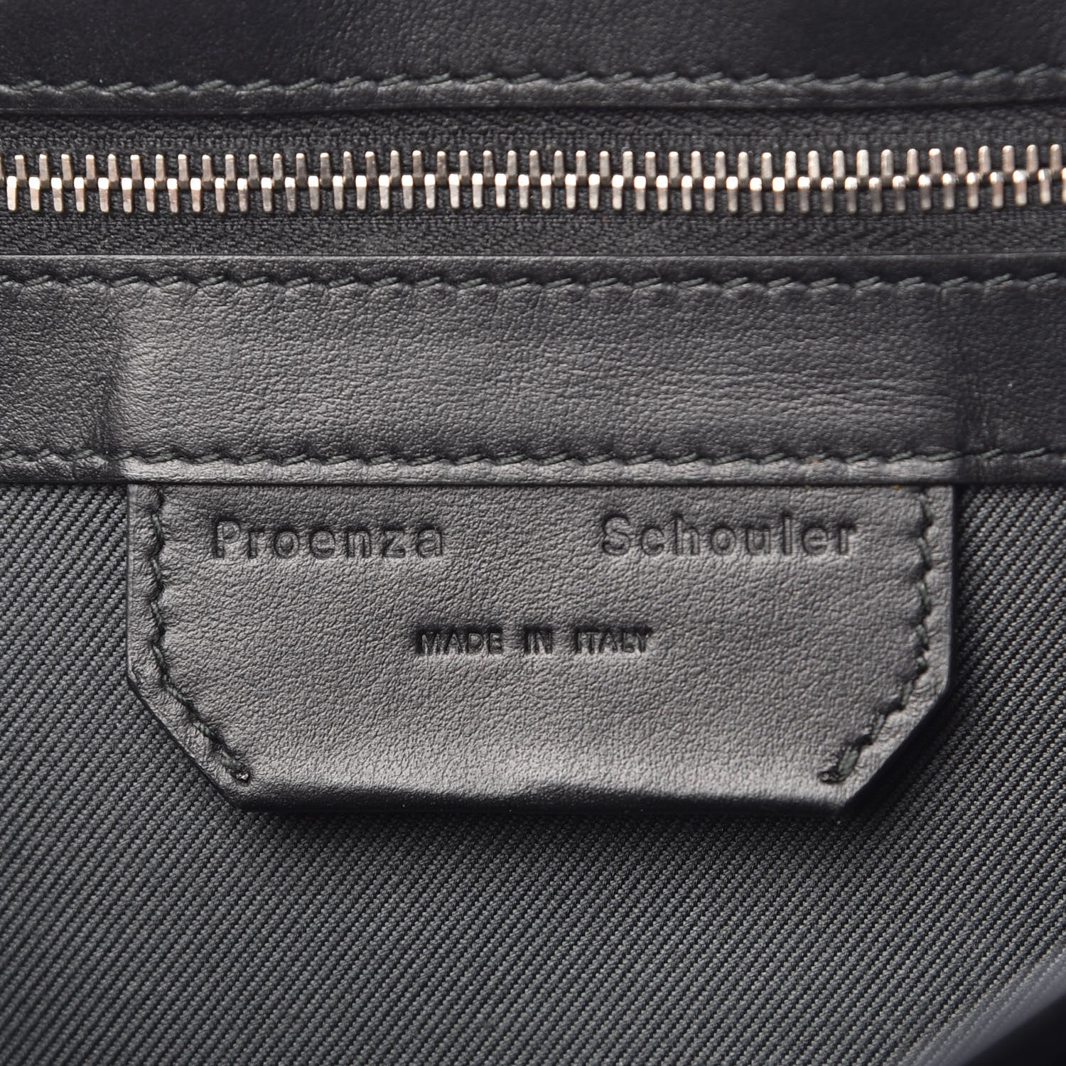 Proenza Schouler Metallic Paper Lambskin Medium PS1 Plus Zip Satchel Dark Silver 6 of 9