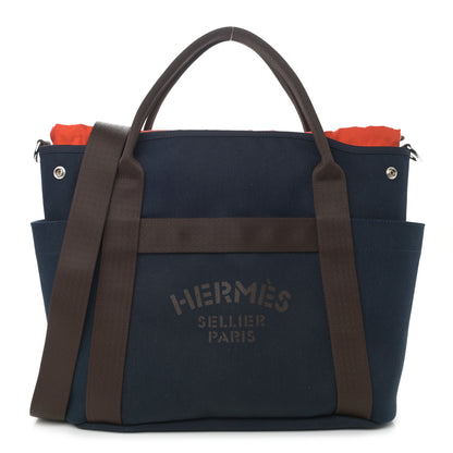 Hermes Toile Sac De Pansage Groom Bleu Navy Feu 1 of 13