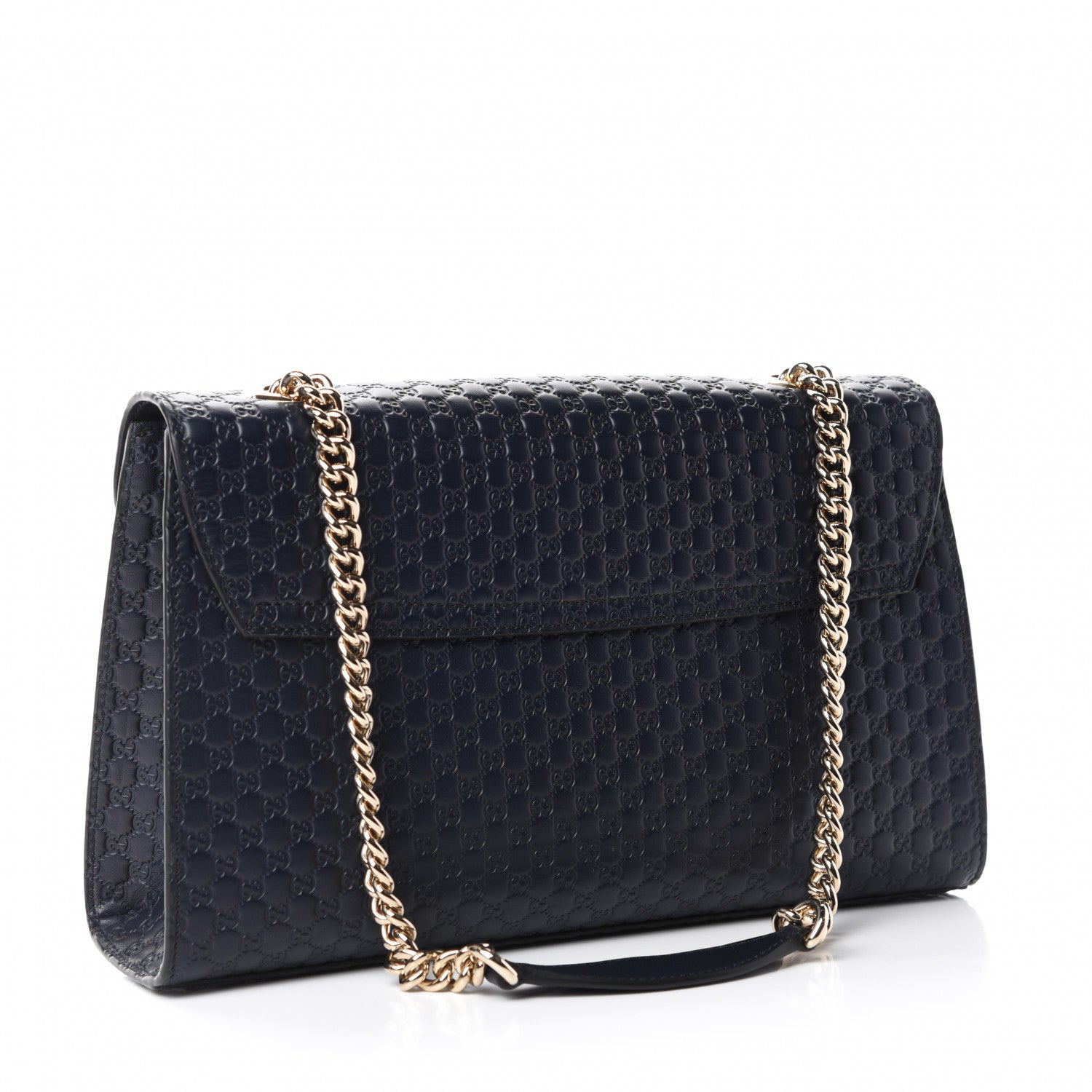 Gucci Soft Microguccissima Medium Emily Chain Shoulder Bag Blue 3 of 10